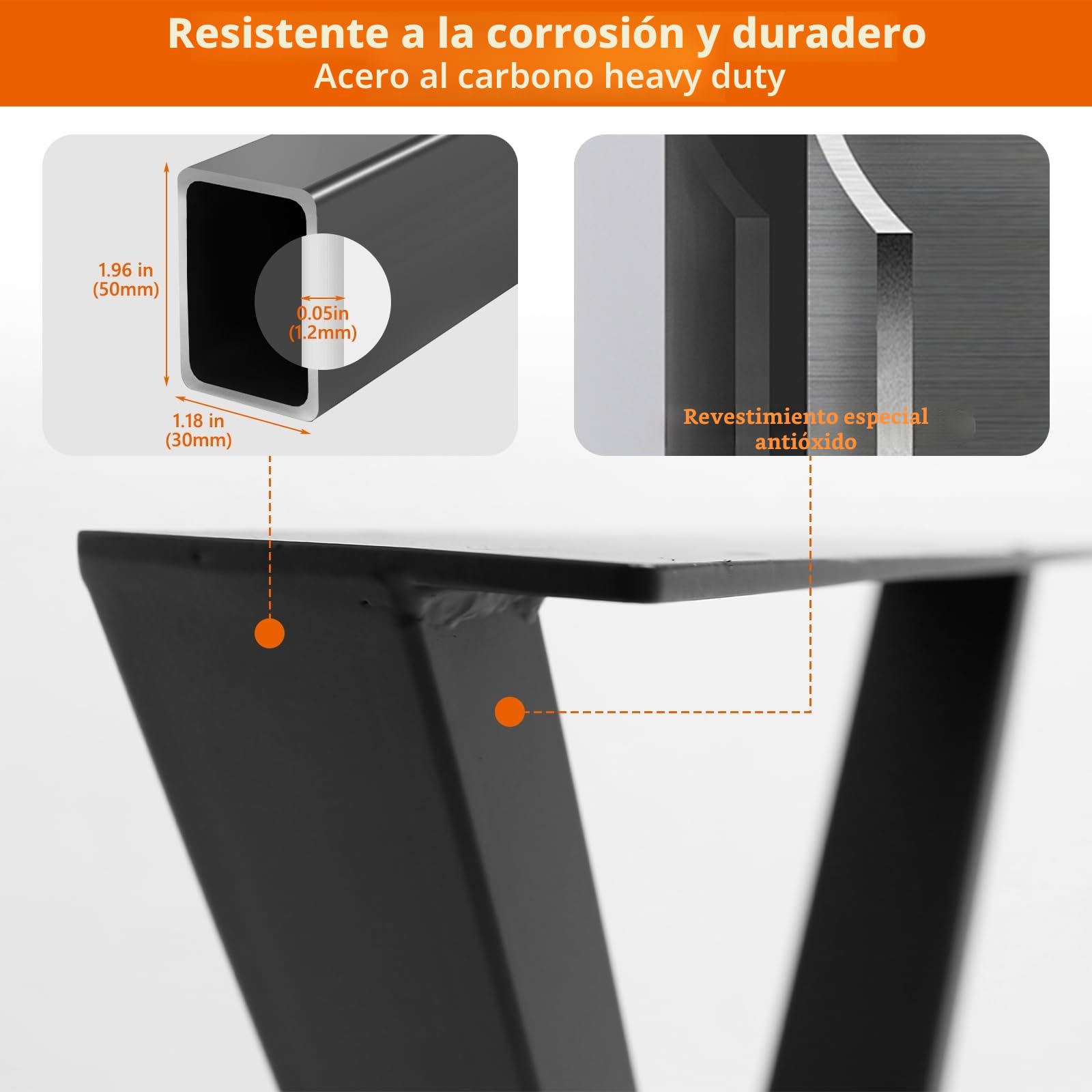 Homtone Patas de mesa de metal, 2 patas de metal industrial, patas de acero al carbono para manualidades, escritorio, mesa de comedor, mesa de centro y proyectos de muebles (H105 x W45 cm, forma en X)