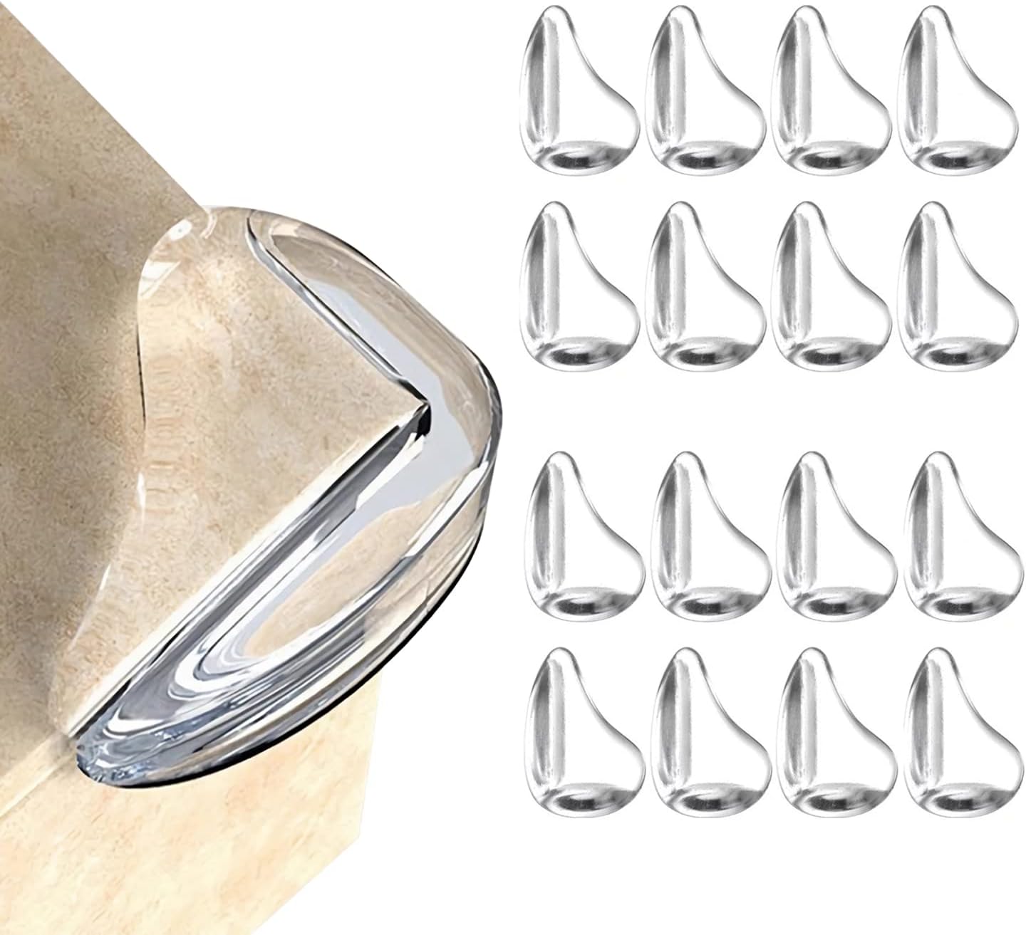 8 Pieces Black Triangle Shape Plastic Glass Corner Guards