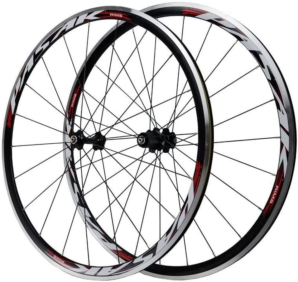Juego de Ruedas para Bicicleta de Carretera 700C, Ruedas de Bicicleta de Carreras con Freno C/V, Llantas de Doble Pared de liberación rápida de 30 mm para Ruedas de Ciclismo de 7-8-9-10-11 v
