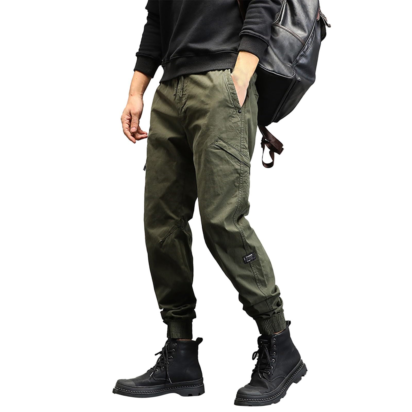 Jogginghose Herren Lang Baumwolle Winter Herren Frühling und Japanische Overalls Casual Pants Passen Zu Einfachen High Street Fashion Persönlichkeit Funktion Wind Multi Bag Pants Herren Hose Winter