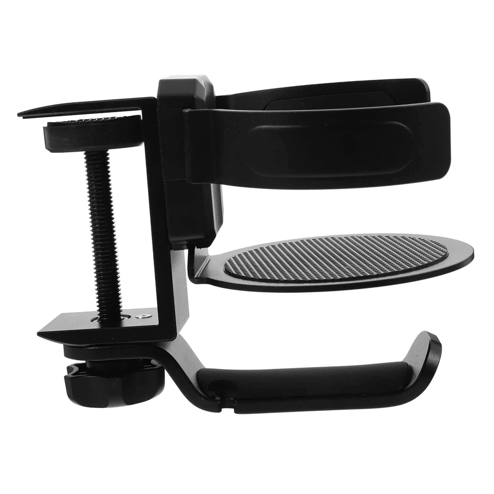 Sujeta para Cascos Gaming Organizador De Escritorio Portavasos Ajustable Soporte De Aluminio y Goma