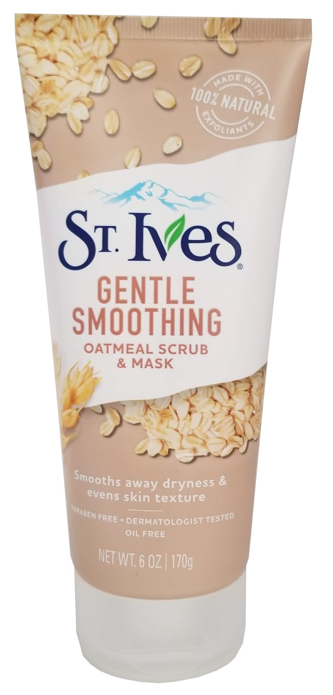 ST. IvesST Nourished & Smooth Oatmeal Scrub + Mask 170g-Walnut Shell Powder Gently Buffs Away Dull Skin When Used as a face Scrub
