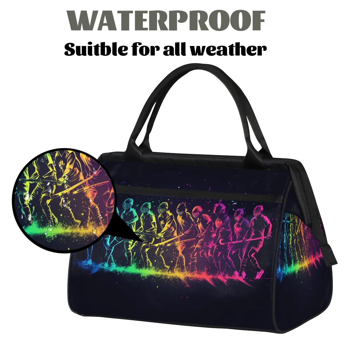 Sac de sport de voyage pour athlète de hockey pour femmes, hommes, enfants, garçons et filles, sac de week-end, sac fourre-tout de 24 L pour sport, gym, yoga, couleur, Big, Organiseur de sac