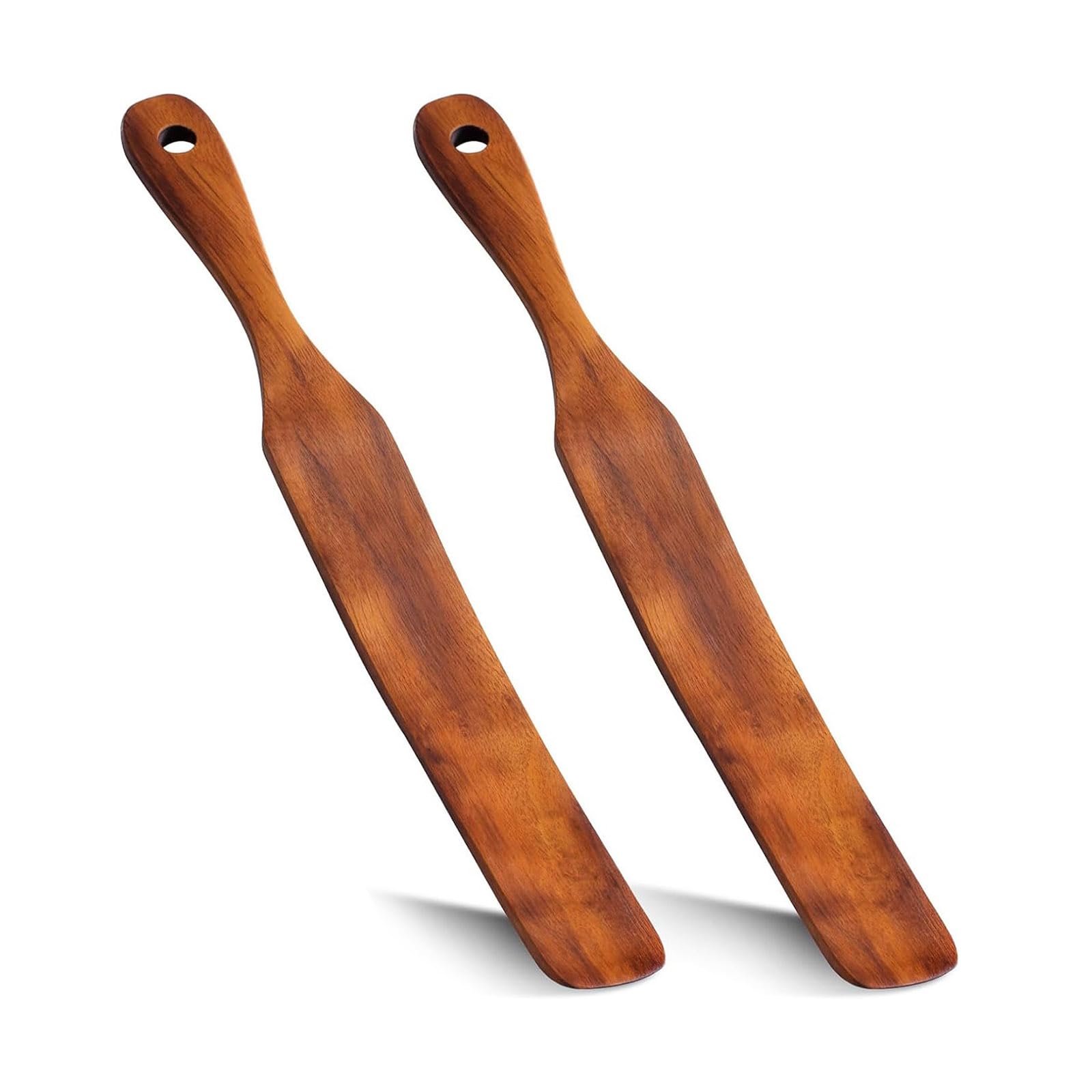 Kalttoy Multicolor 2Pcs Skinny Spurtle For Sourdough Starter Reaching Bottom Of Jar Wooden Spatula For Mixing Dough Whisk Baking Supplies Kitchen Tool