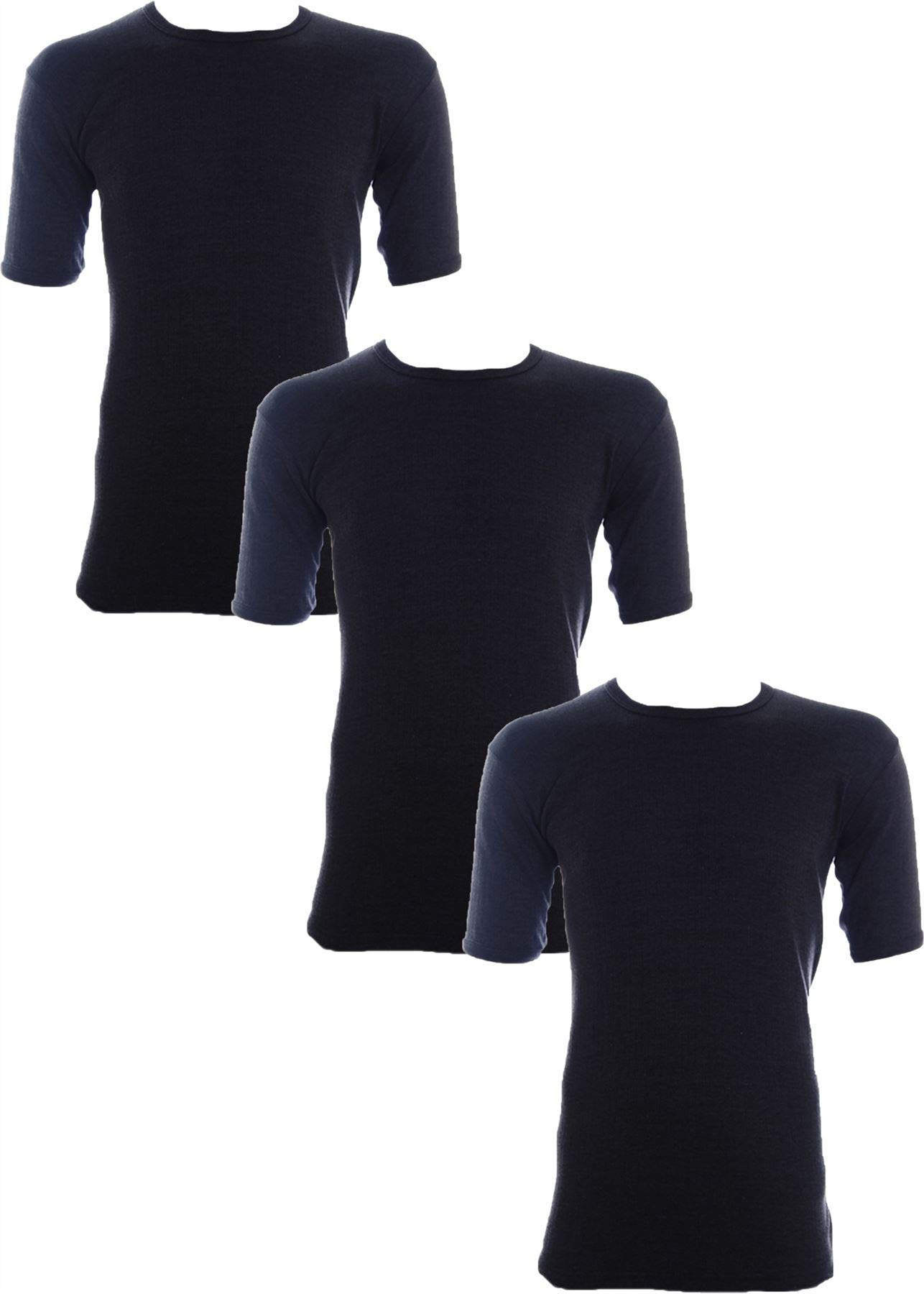 Undercover Men's Charcoal (Short Sleeve Vest) 3 Pairs Brushed Thermal Short Sleeve Vests Charcoal Small