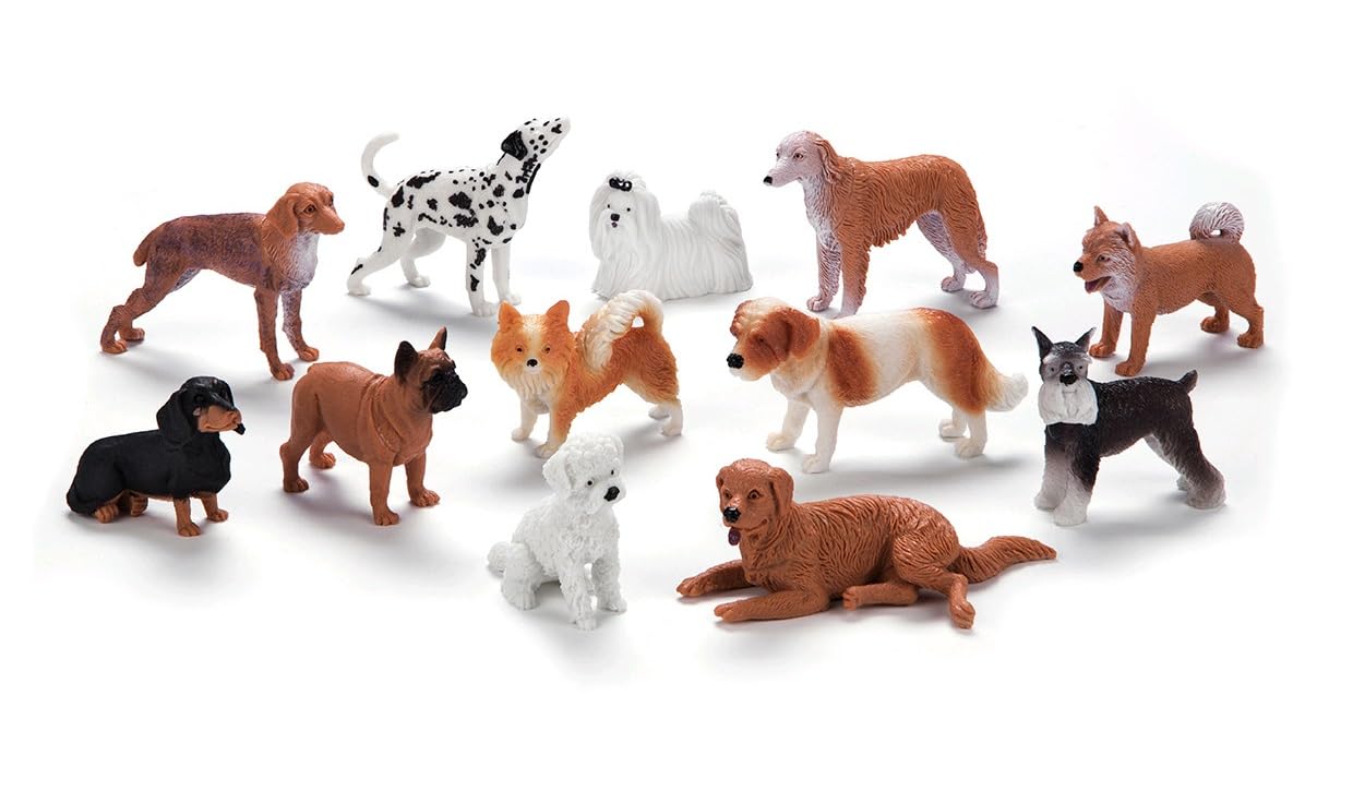 Small Kids Sea & Wild Animal Toys Sets for Fun, Educational, Spark Imagination and Learning (Multi Choice Sets) (Dogs) 12pcs-image-10