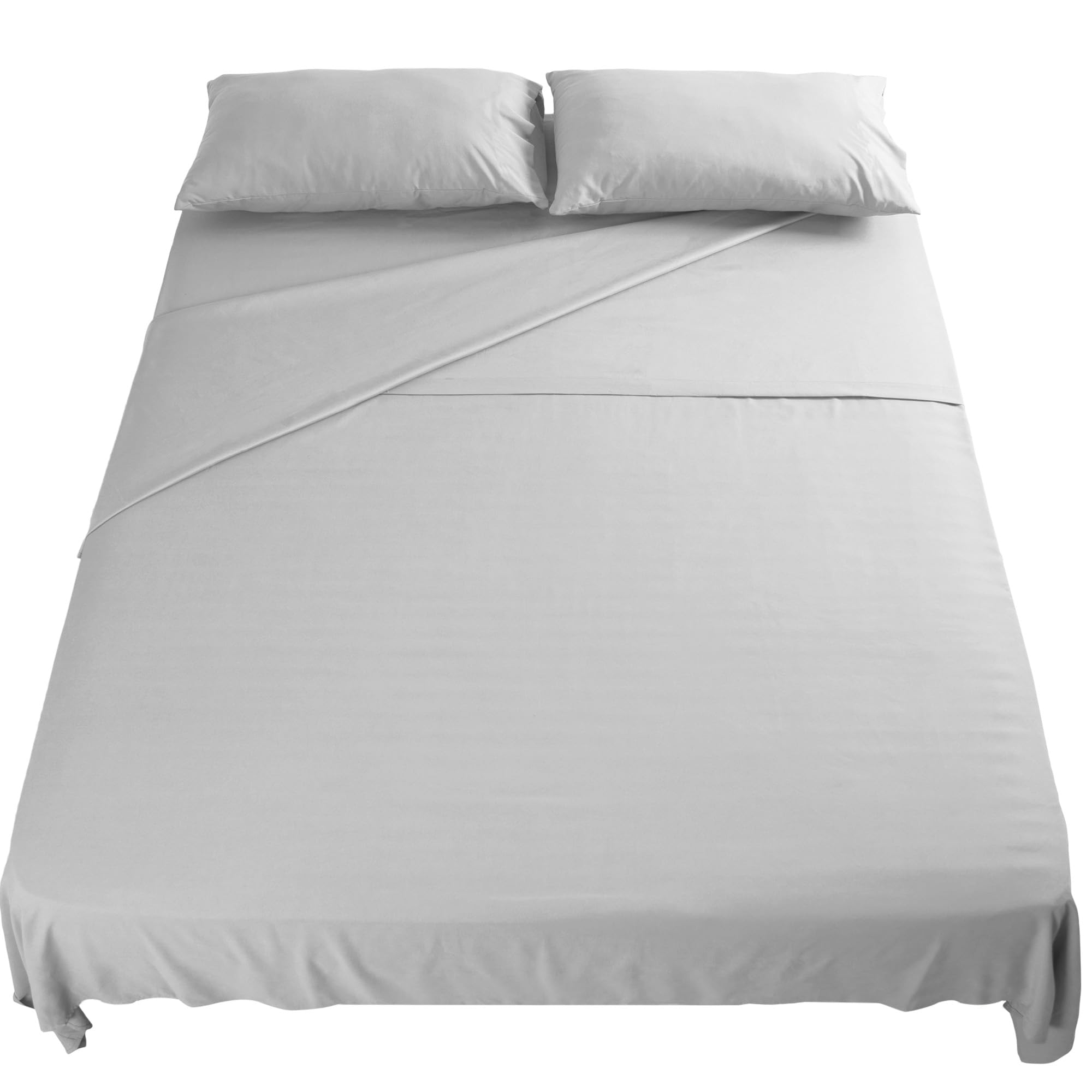 Set Lenzuola Letto Una Piazza e Mezza 140x200 cm cm 4pz Set Completo Lenzuolo Letto Piatto, Coprimaterasso con Angoli e Federe 50x80 in Morbida Microfibra Spazzolata Anti-Acaro Lavabile in Lavatrice