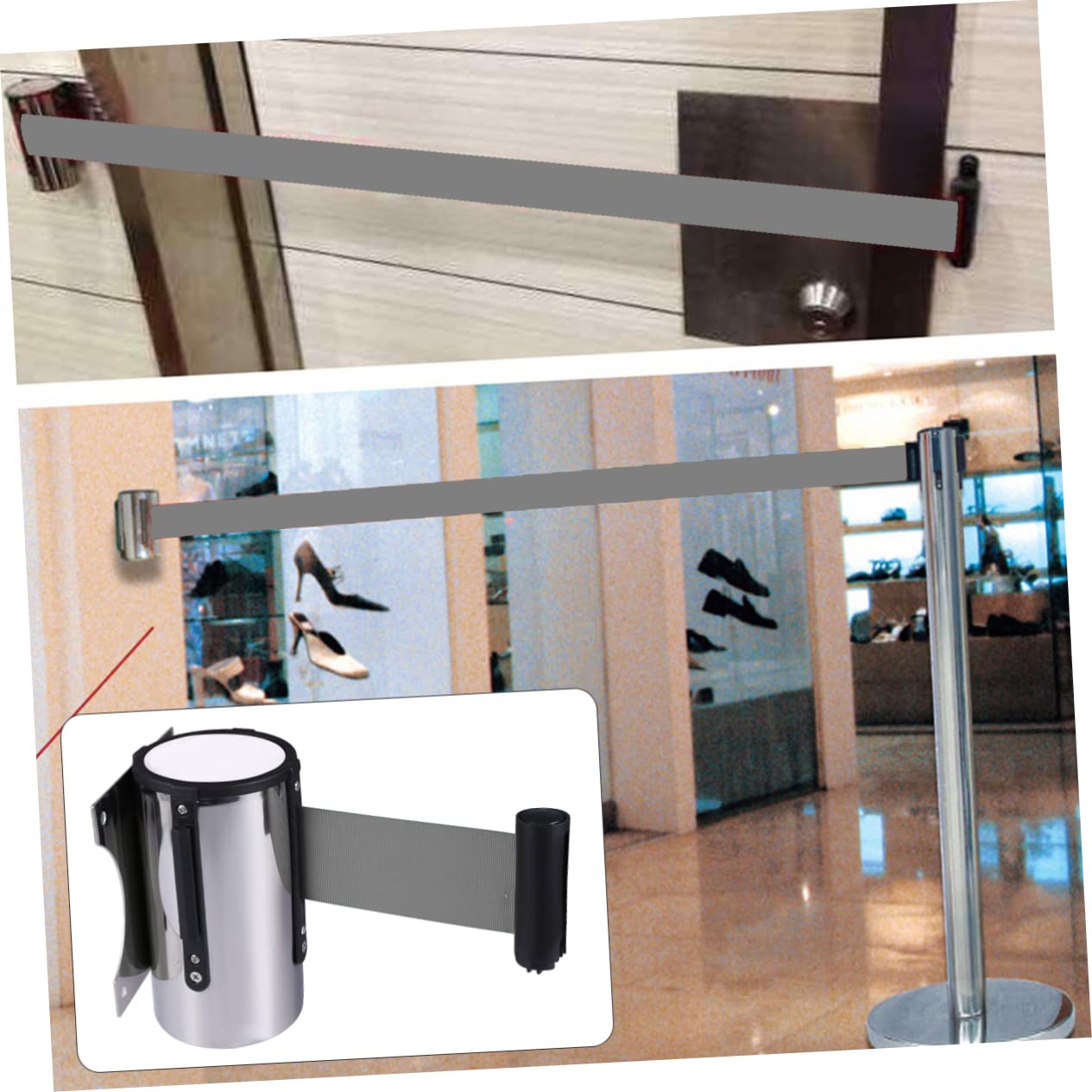 Cabilock Cinta Aislante Telescópica de Plástico de 5m para Pared con Soporte Adhesivo Segura Alta Elasticidad para Control de Seguridad en Espacios Industriales