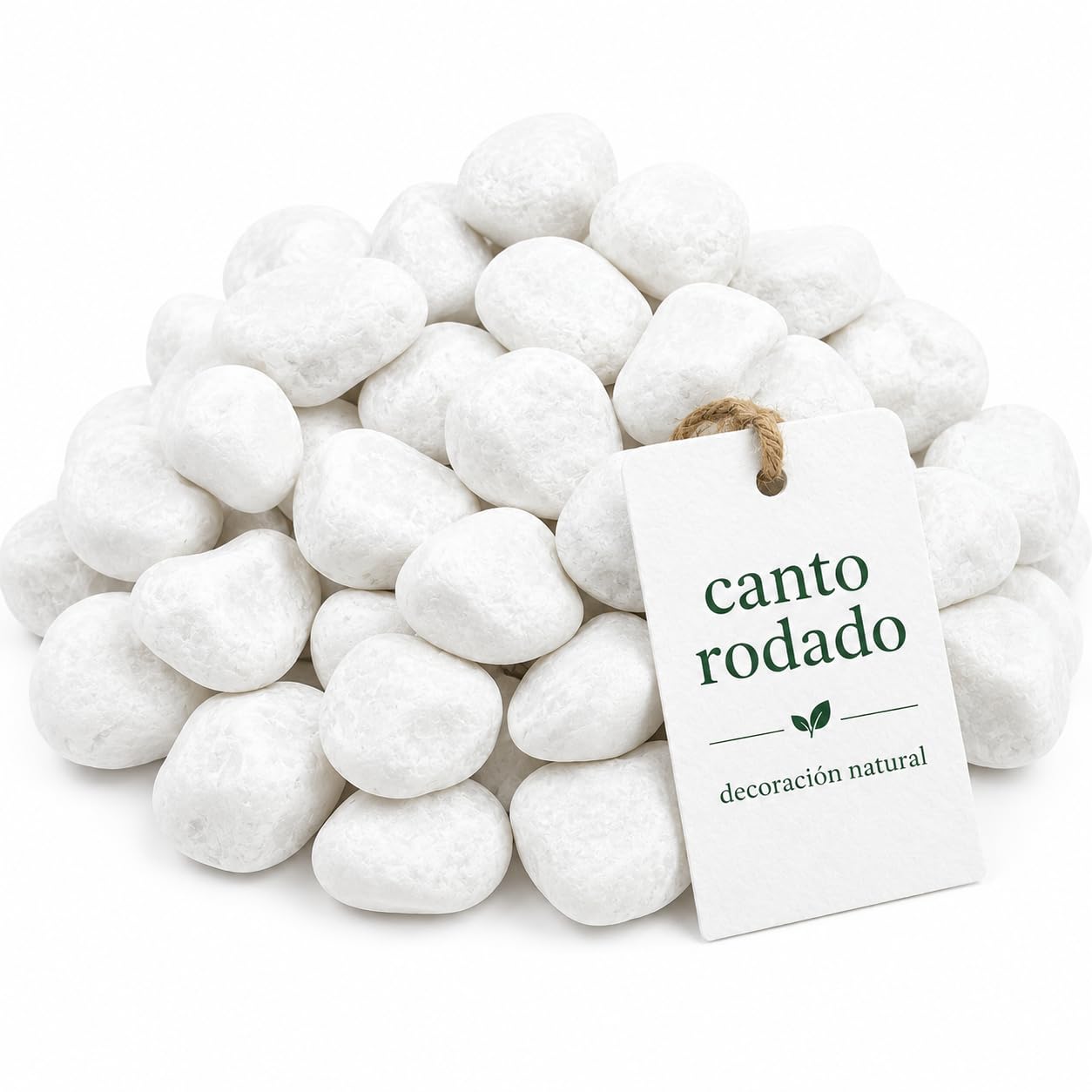 Piedra mármol Canto rodado Blanco Saco de 25Kg, Piedra Decorativa para Jardin o Espacios Exteriores. (40/60)