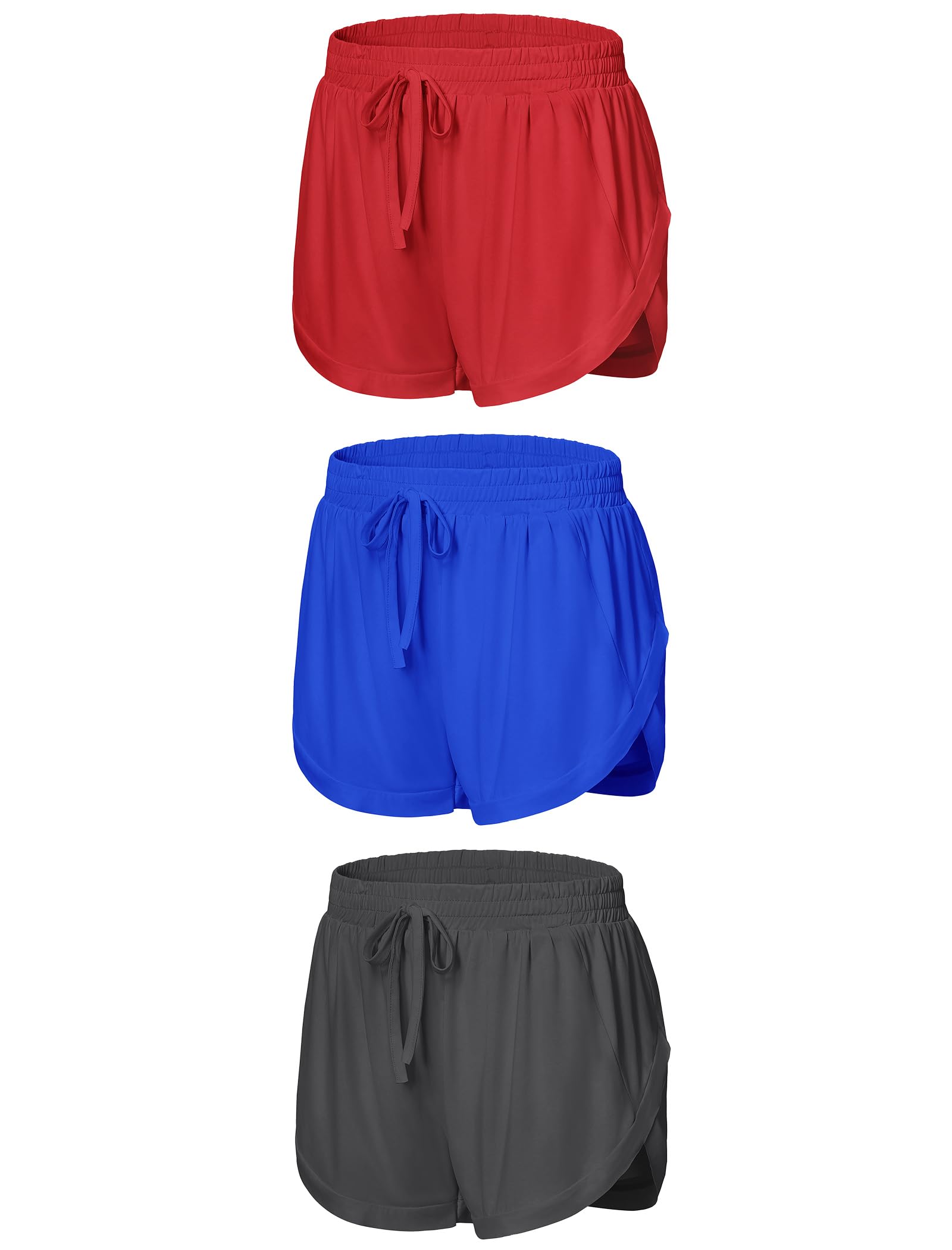 EXARUS Girls Athletic Shorts Sport Workout Track Cheer Youth Running Gym Active 2 in 1 Dolphin for Kids Tween 6-14Y