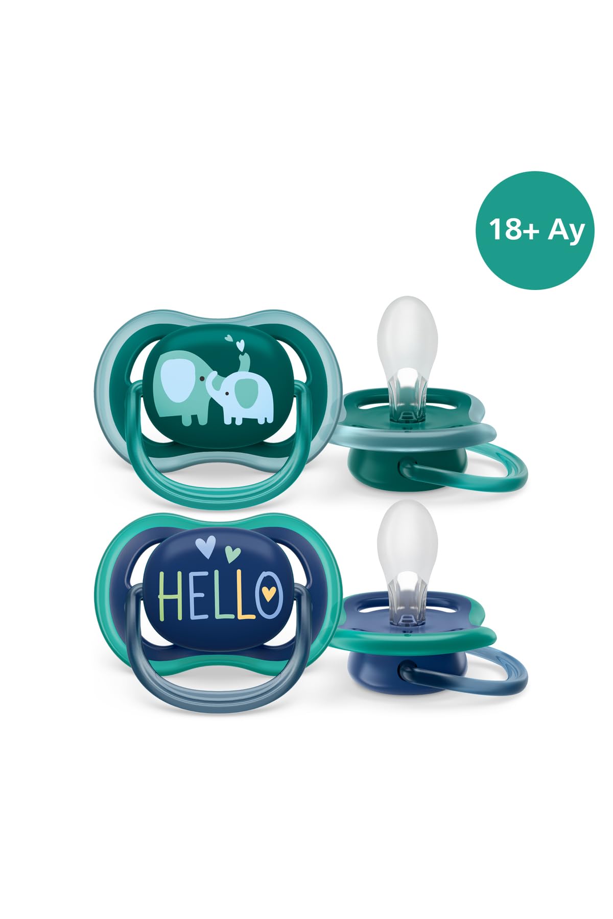 Philips Avent Ultra Air Emzik, 18 Ay+, Erkek Bebekler için, 2’li Paket, Ortodontik Silikon,…