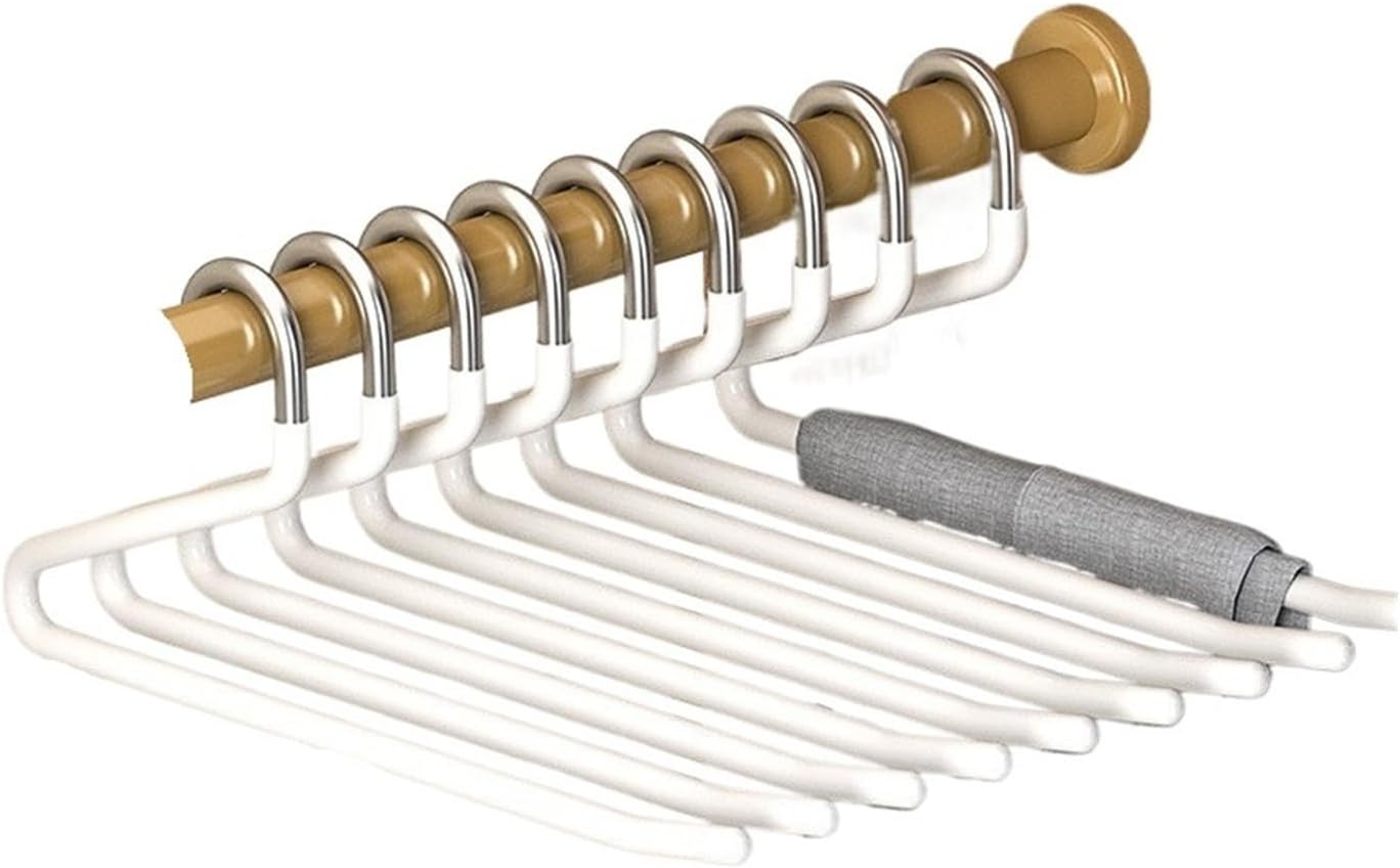 5/10PCS Stainless Steel Pants Hanger Non-Slip Rack Household Non-Trace Hanging Clip(Black,10Pcs)