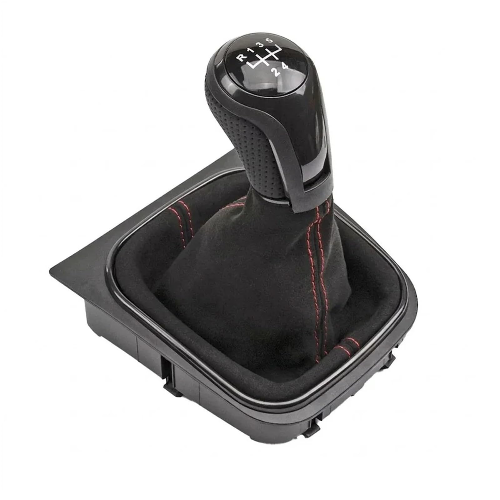 tusgt Knob Manual for Golf 5 MK5 for 6 MK6 Gear Shift Knob Car Speed with Gaiter(5 Speed-Red)