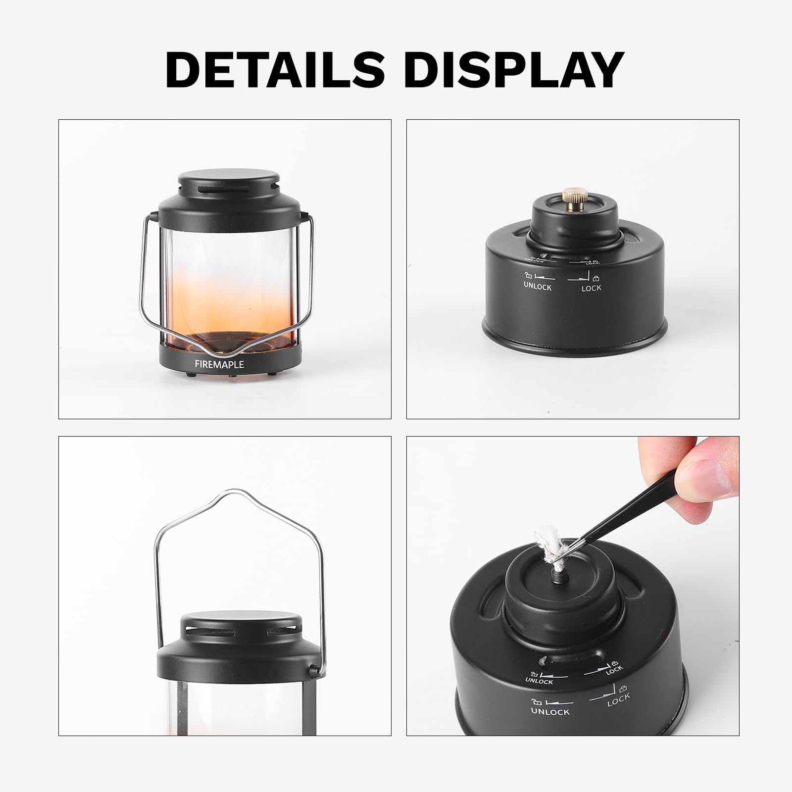 Fire-Maple Aurora Lampe à Kérosène – Lampe de Camping Vintage Portable avec Flamme Réglable (236 g / 8,3 oz), idéale pour le bushcraft, l’éclairage d’urgence et les activités de plein air (Noir)