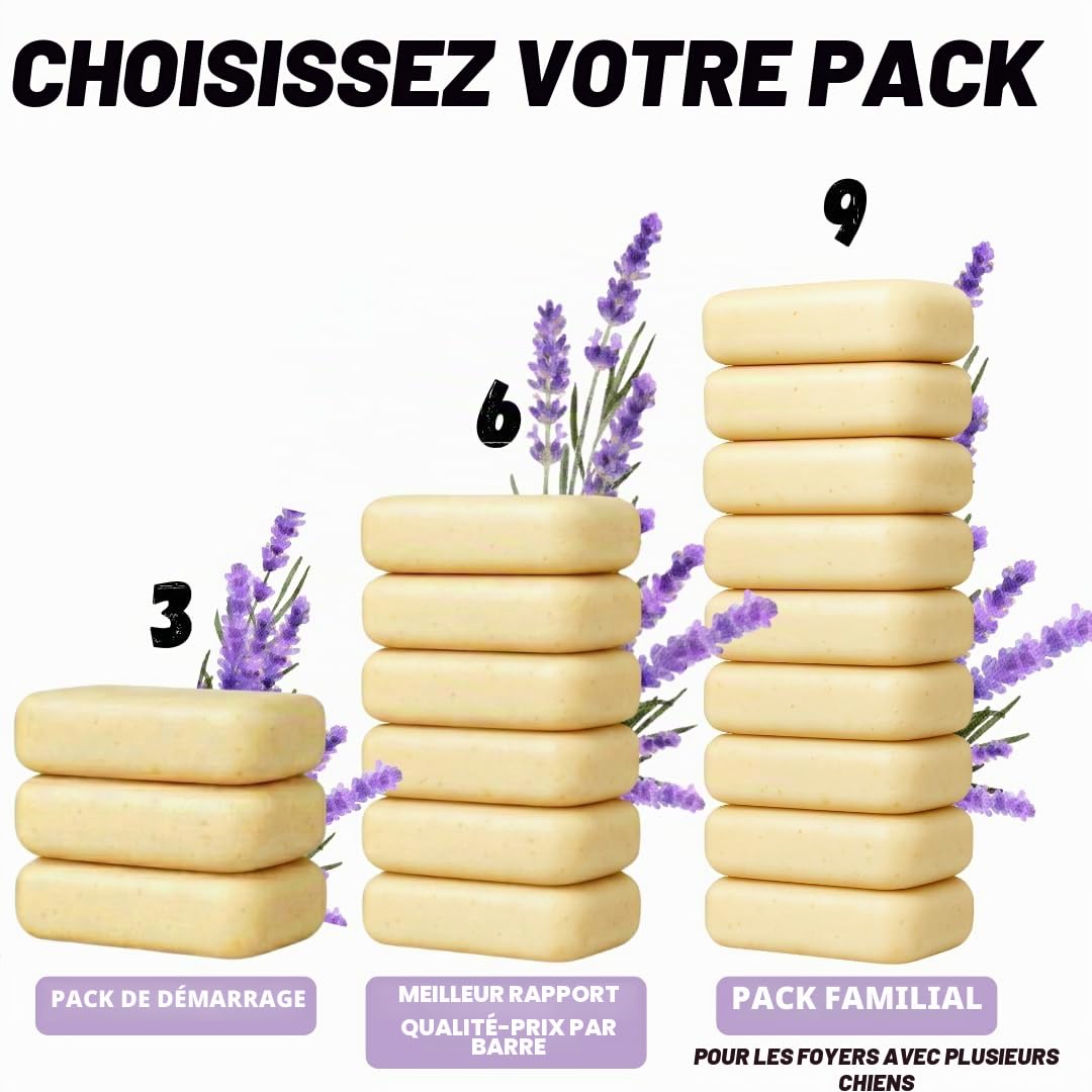 Kelebs Shampoing Chien et Chiot Naturel Anti Démangeaisons Anti Puces Anti Stress a la Lavande Huiles Essentielles Aux Flocons D'Avoine Bio Peau Sensible Anti Odeurs Biodegradable 3 Pieces