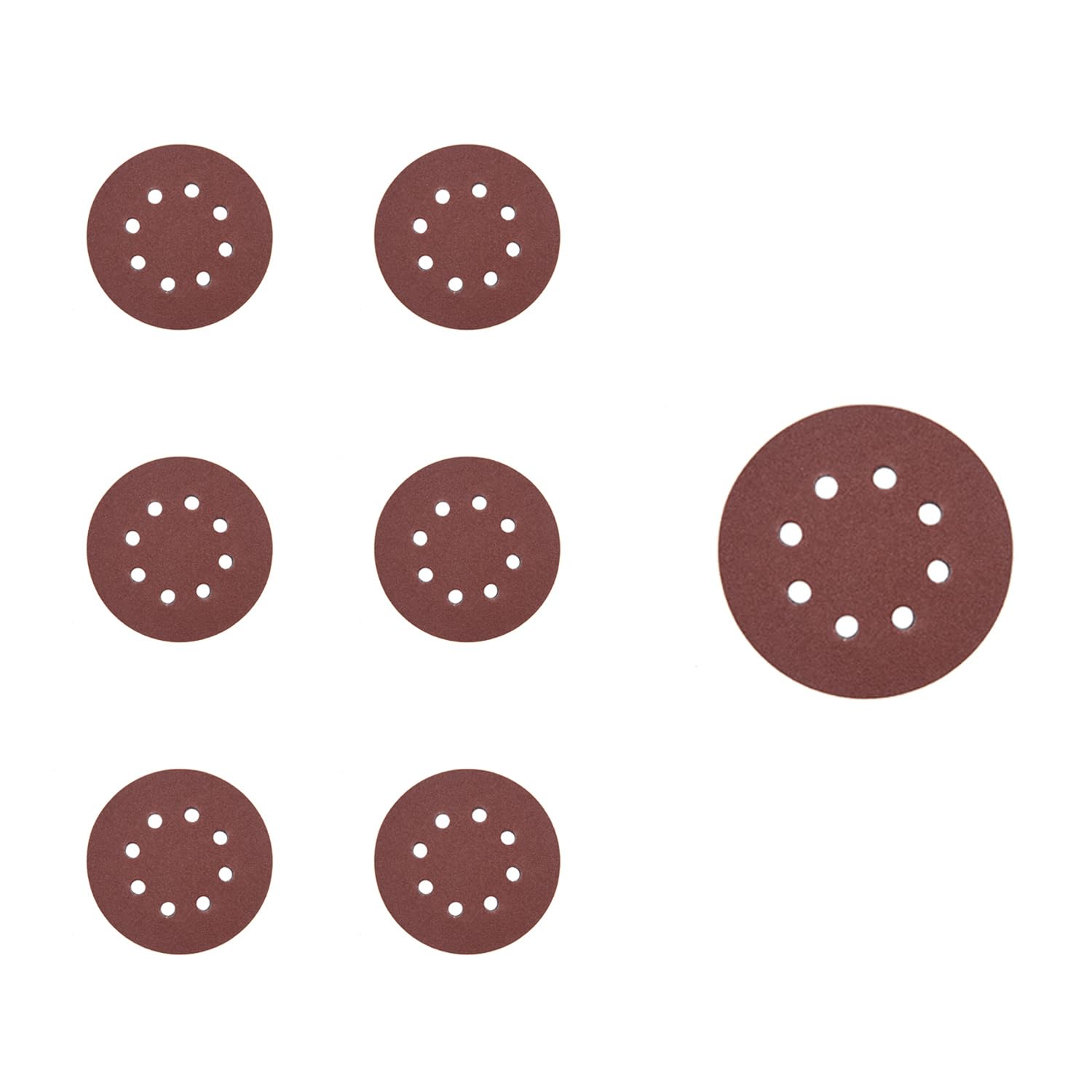 100pcs 5in Sanding Discs Set with 8 Holes | 40 Grits Hook & Loop Round Sandpaper for Random Orbital Sander, for Automotive and Woodworking