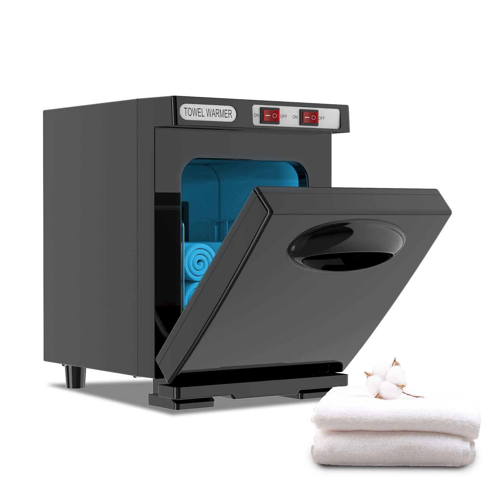 Chauffe-serviettes Avec Stérilisation UV 5L - Chauffage Rapide à 80°C En 10 Min, Pour Spa, Salon, Maison - Noir