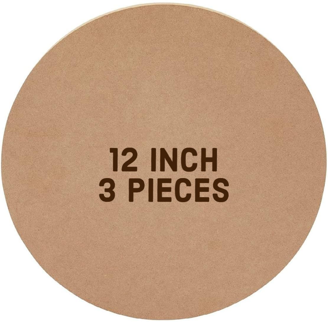 Estella® 12 Inch - Round MDF Wood Circle Boards - for Art, Craft, Resin, Lippan, Mandala, Painting, Wall Hanging, Clock Making, Decoration (12 inch) (12 Inches, 3)-image-25