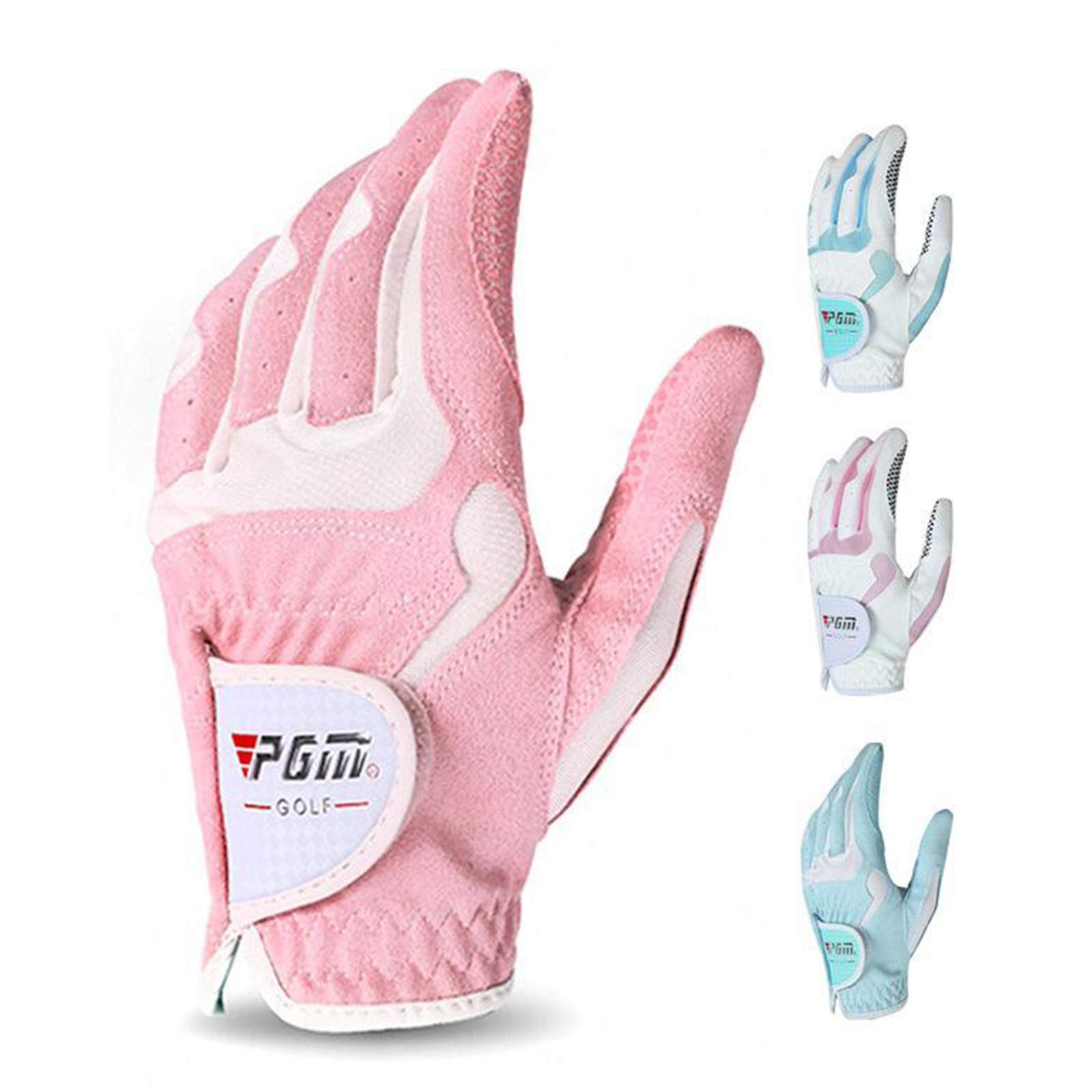 Damen Golfhandschuh, atmungsaktiv, linke rechte Hand, Golferhandschuhe, Rosa-Weiß, Größe M
