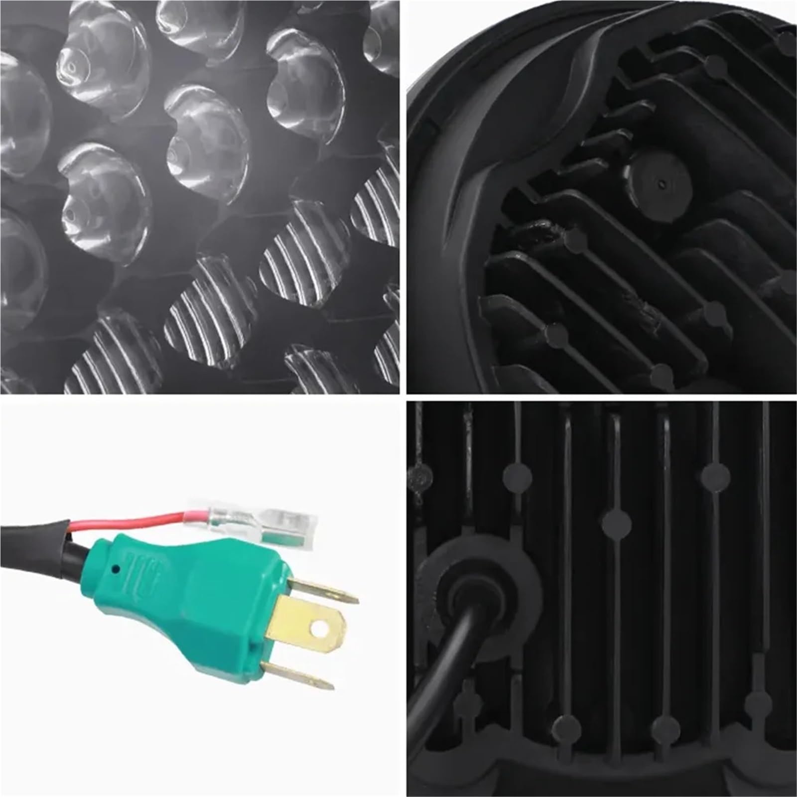 Phare de Moto Kit de phares Phare Rond 5D 5-3/4" pour Harley Dyna Sportster 1200 883, Accessoires, Phare Moto LED DRL H4