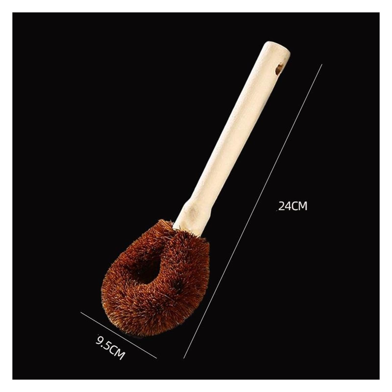 3pcs Coconut Palm Pot Brush with Wooden Handle pour Cuisine