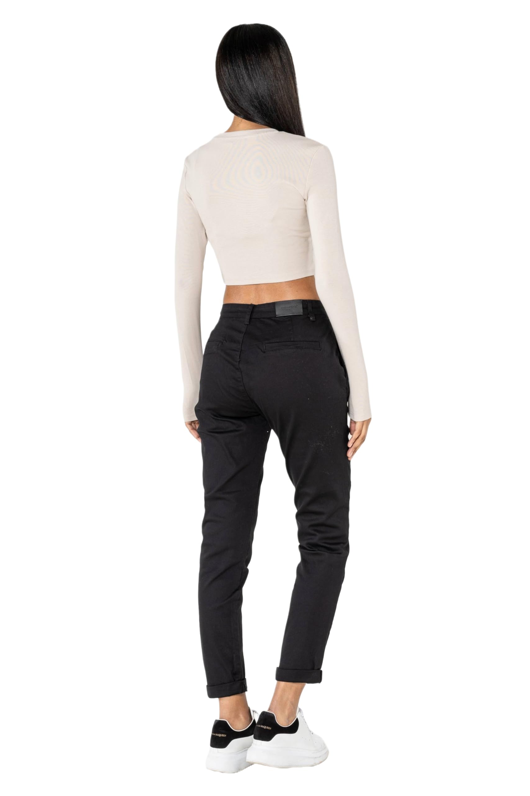 Nina Carter J250 damskie spodnie chinosy, wygodne, średnia wysokość stanu, slim fit, spodnie bawełniane – stylowe spodnie na co dzień