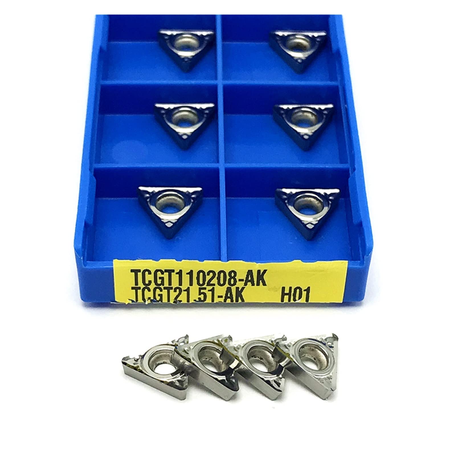 CNC Carbide Insert Cutter TCGT110202 TCGT110204 TCGT110208 AK H01 Aluminum Turning Insert CNC Cutting Tool - 10 Pcs