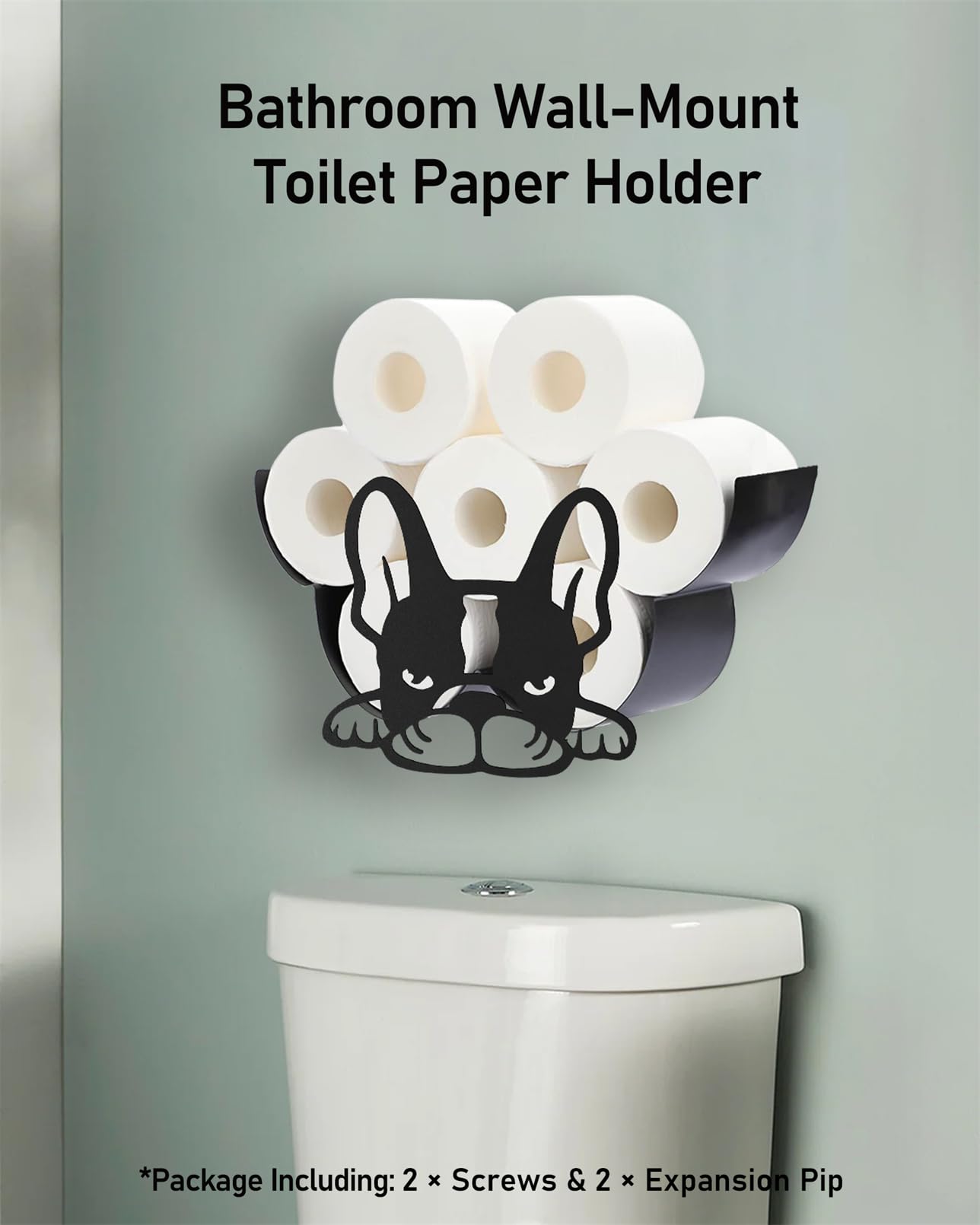Amazon.co.jp: ブルドッグトイレットペーパーホルダーラック、動物装飾