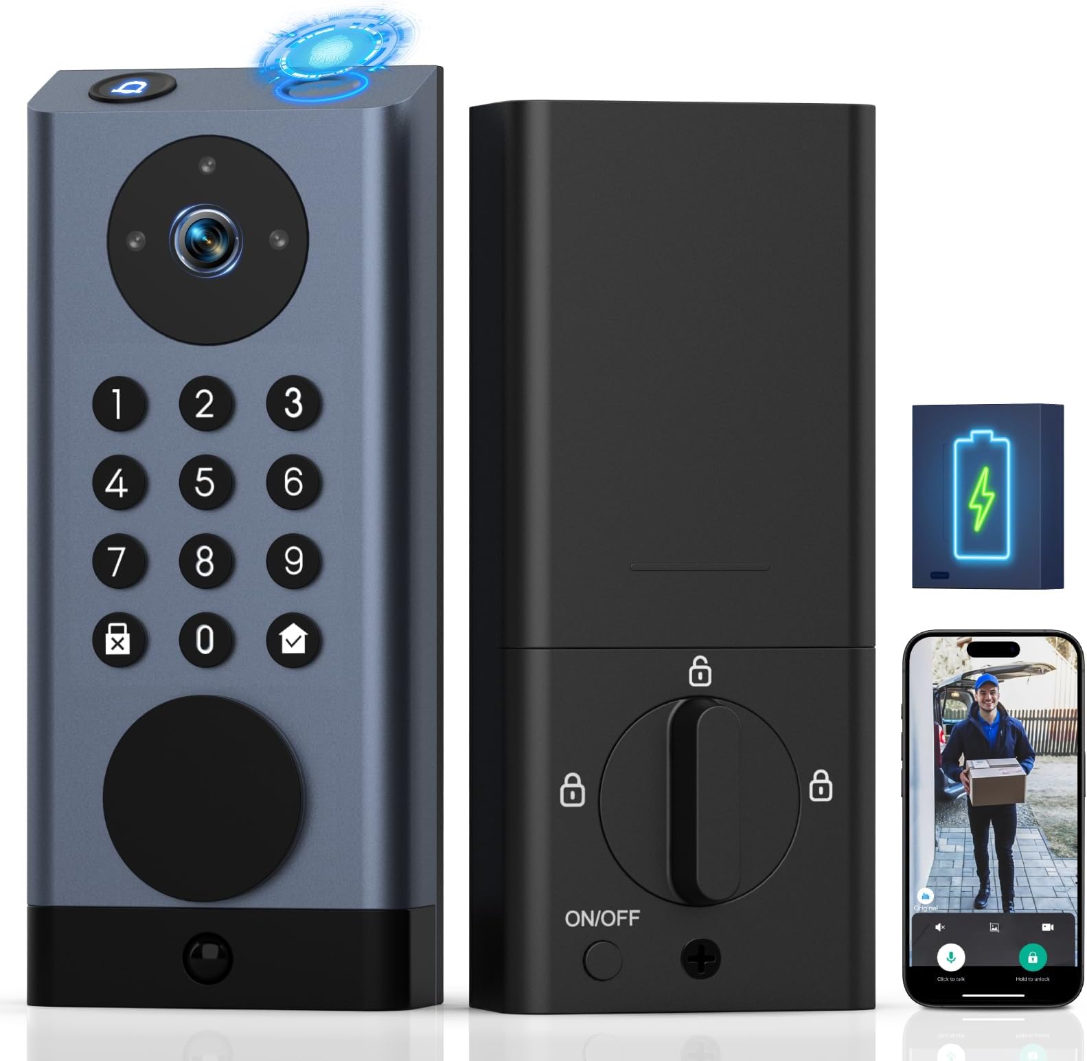 Revolo WFV01 Smart Lock with Camera, WiFi Smart Video Lock, Keyless ...