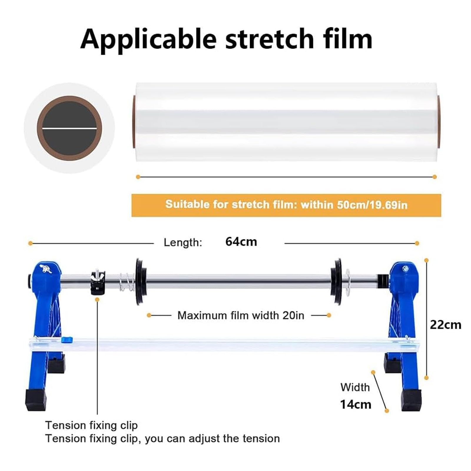 Envolvedora Manual De Palets, Máquina Manual De Embalaje Con Film Estirable Transparente De 30/50 Cm De Ancho, Para Sobremesa O Pared, Ideal Para Paquetes, Cajas De Cartón, Equipaje Y Almacenamient,A