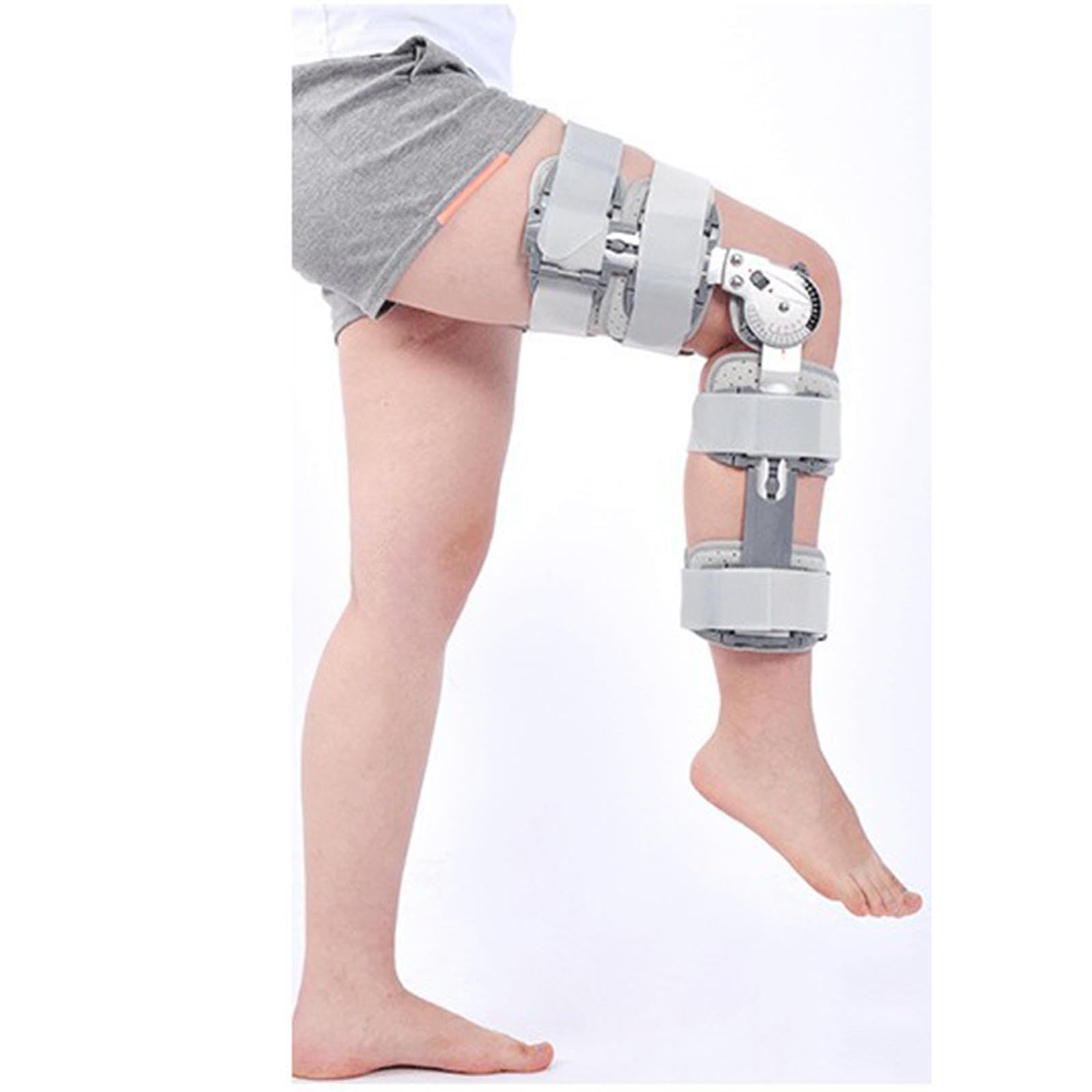 Rodillera con Bisagras Rom Post Op Rodillera Soporte Inmovilizador de Rodilla Ajustable Para Desgarro de Menisco, Artritis, Osteoartritis, Rehabilitación Ortopédica Para Hombres y Mujeres