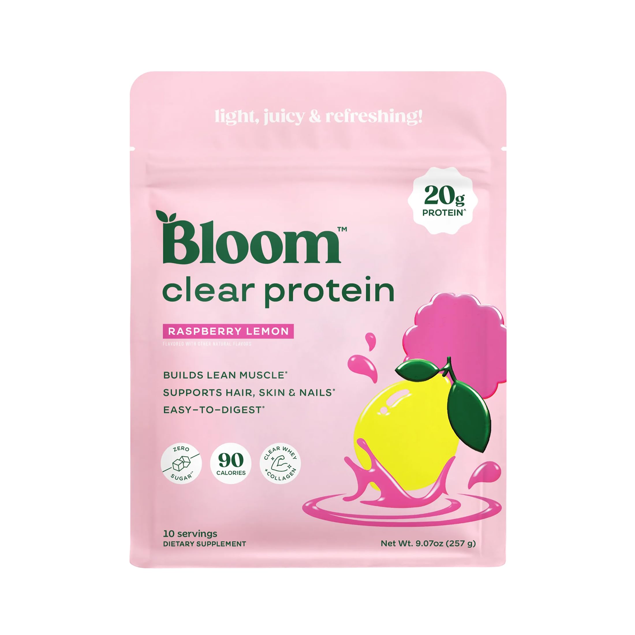 Bloom Whey Clear Protein Raspberry Lemonade