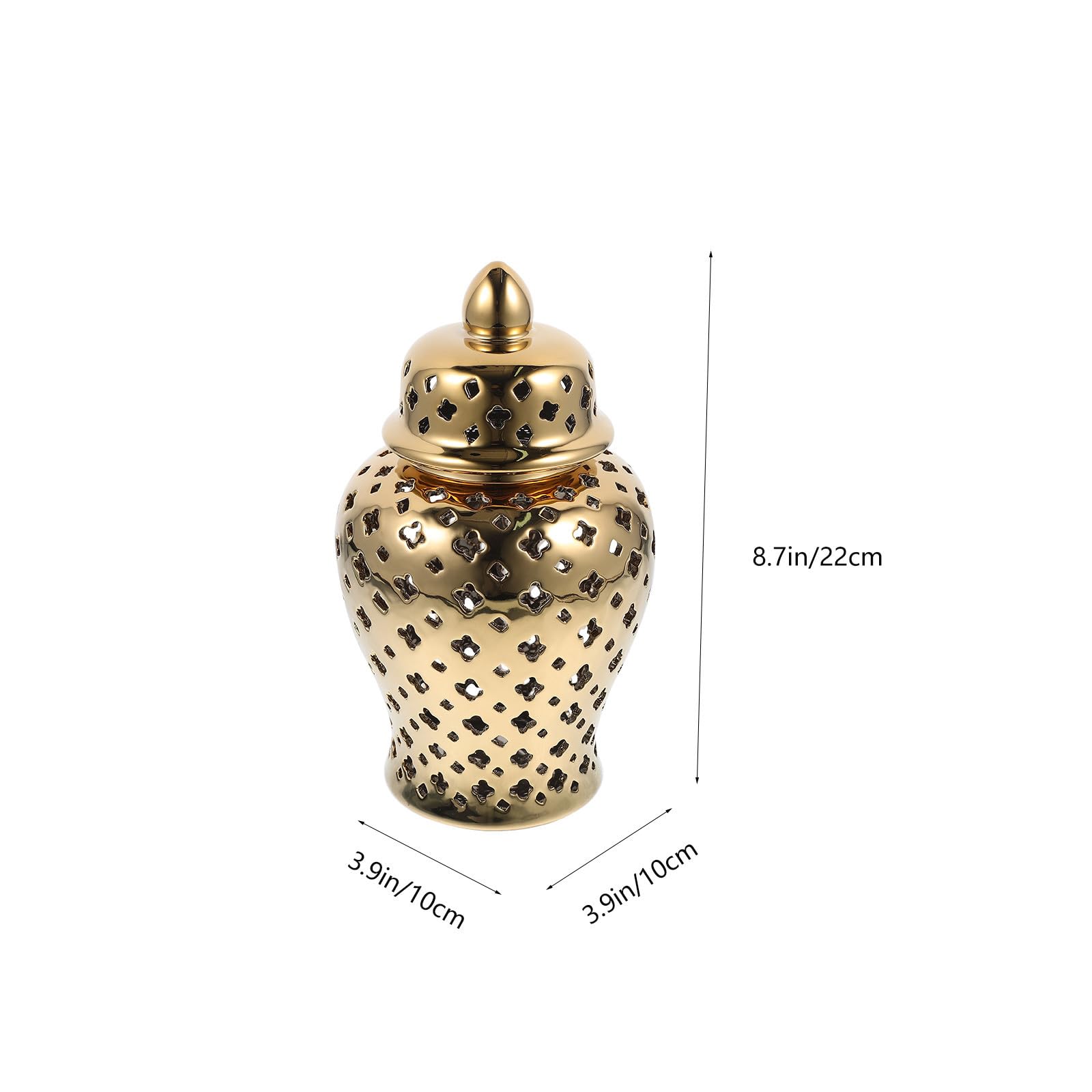 Didiseaon 2 Pezzi Vaso Ceramico Oro Traforato, Elegante per Fiori Secchi e