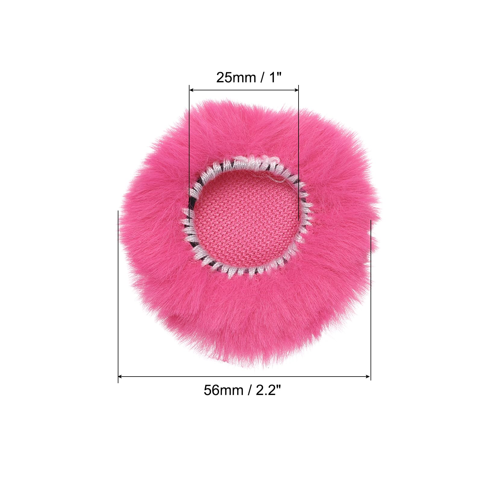 PATIKIL Furry Microphone Windscreen 25mm x 56mm Mic Cover Windshield for Indoor Outdoor Microphone Fuchsia 2 Pack - Image 2