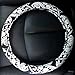 Rayauto 38cm/15inch Automotive Ethnic Cloth Wrap Cute Elephant Universal Car Steering Wheel Cover (Black&White)