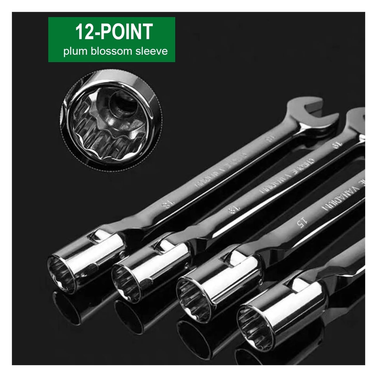 Zestaw Kluczy Klucz Nasadowy Z Obrotową Głowicą 8 Mm-19 Mm, Klucz Płasko-oczkowy, Narzędzie Do Naprawy Samochodów(12pcs-8-19mm)