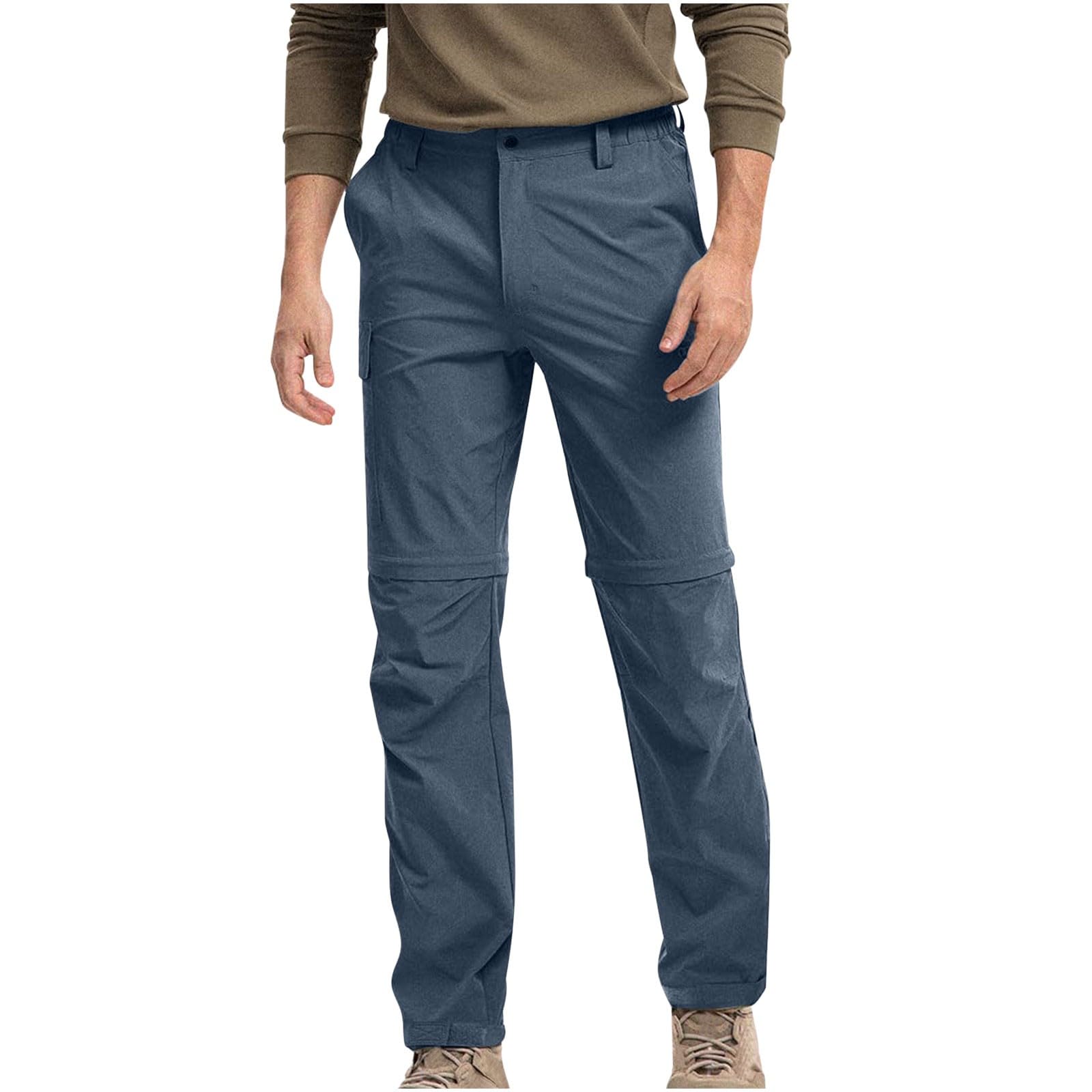 Pantalon de randonnée zippé pour homme, pantalon de marche extensible à séchage rapide, convertible en short multifonctionnel, pantalon cargo léger et imperméable pour le camping, la pêche, les