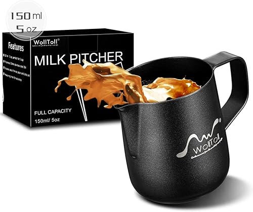 Jarra de espuma de café Expresso de 12 onzas, jarra de café y leche al vapor, perfecta para máquinas espresso, espumadores de leche, Latte Art