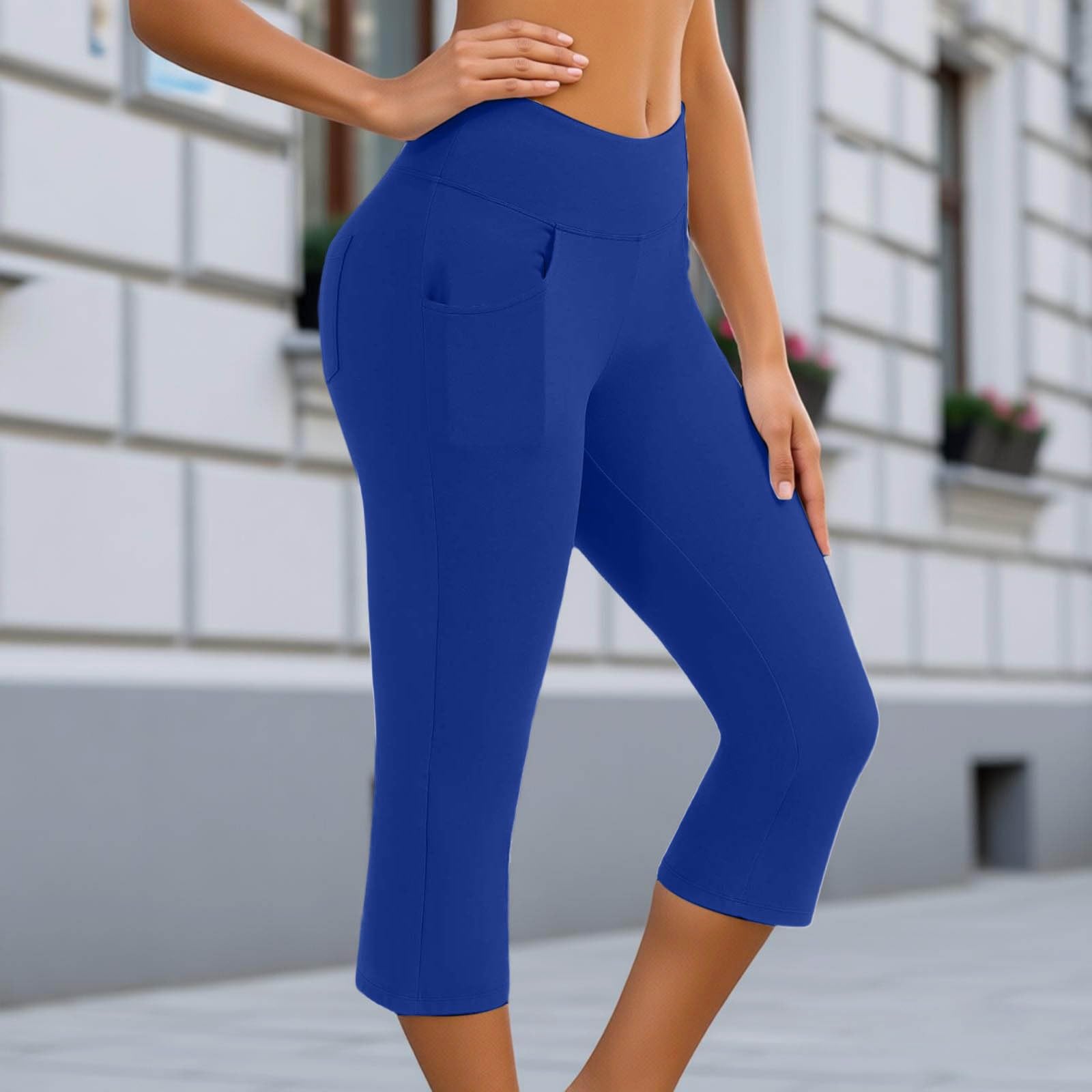 Legginsy Capri dla kobiet legginsy z wysokim stanem kontrola brzucha rozciągliwe spodenki gimnastyczne długość 3/4 lato sport trening siłownia bieganie joga spodnie damskie na co dzień slim fit długie