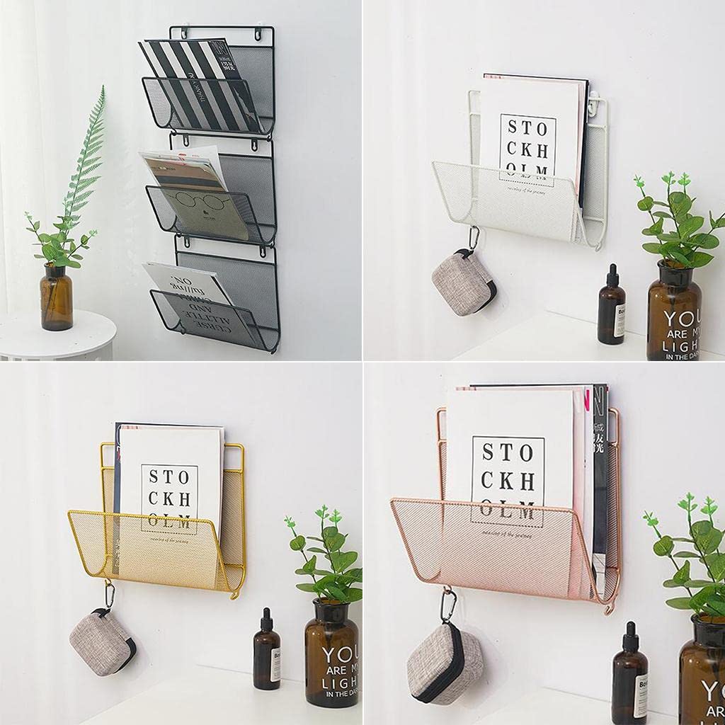 VMS INDIA Magazine Holder Wall Mounted Rack for Magazines Books Newspapers Black-picture-11