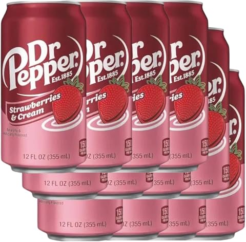 Dr. Pepper Strawberries & Cream 12er-Pack (12 × 355ml Dose) – US-Version –