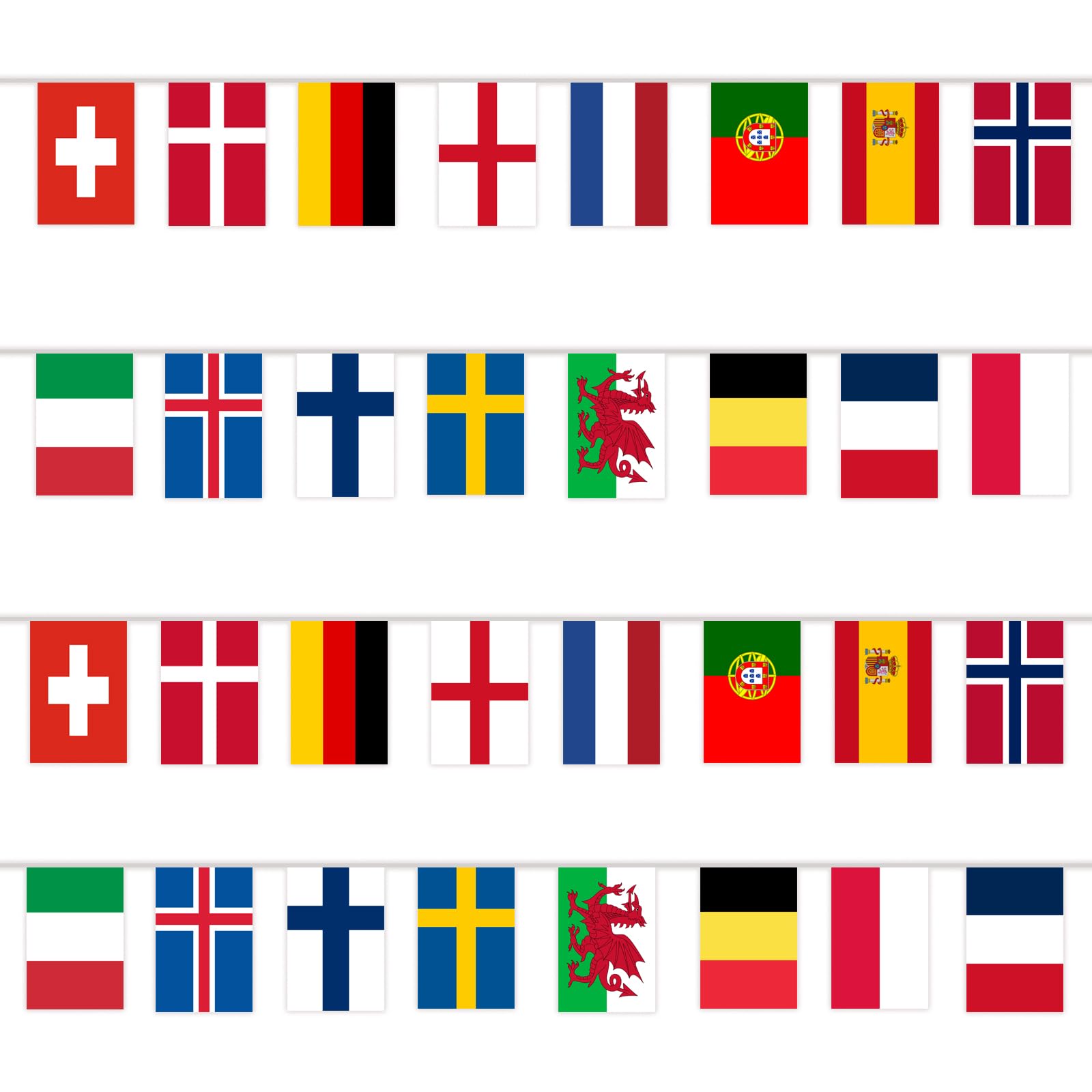 YOFANUP World Cup Football 2026 Flags Bunting, 32 Flags - 33ft/10m, Football Tournament Party Decorations, Double Sides Flags Bunting for Bar Club Garden School Decor (1 Pack)