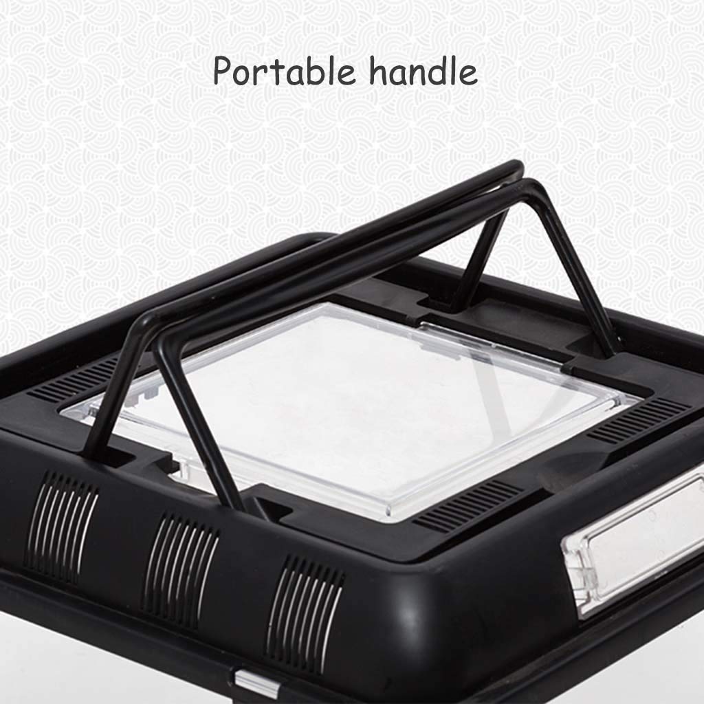 Contenedor de plástico con asa de Transporte Tanque de Acuario Caja de terrario Peces pequeños Invertebrados Reptiles Anfibios Plantas e Insectos acuáticos (Transparente 26 * 26 * 20 cm)