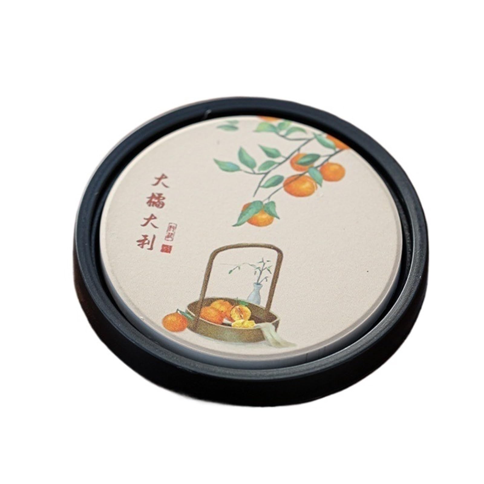 2pcs Vintage Simple Ceramic Round Coasters Heat Insulation Absorbent Anti-scald Coaster Home for kitchen(Color8)