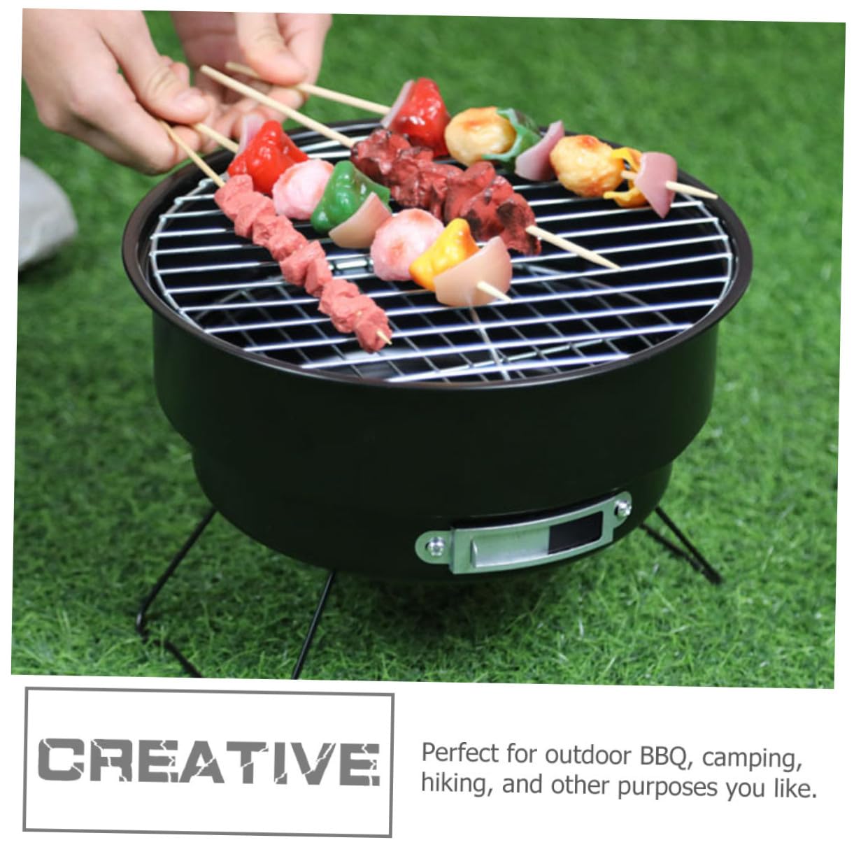 Parrilla de Barbacoa Portátil Desmontable de Acero Inoxidable Negra | Picnic y Senderismo, Diseño Ligero y Fácil de Guardar, Acabado de Fabricación Fina