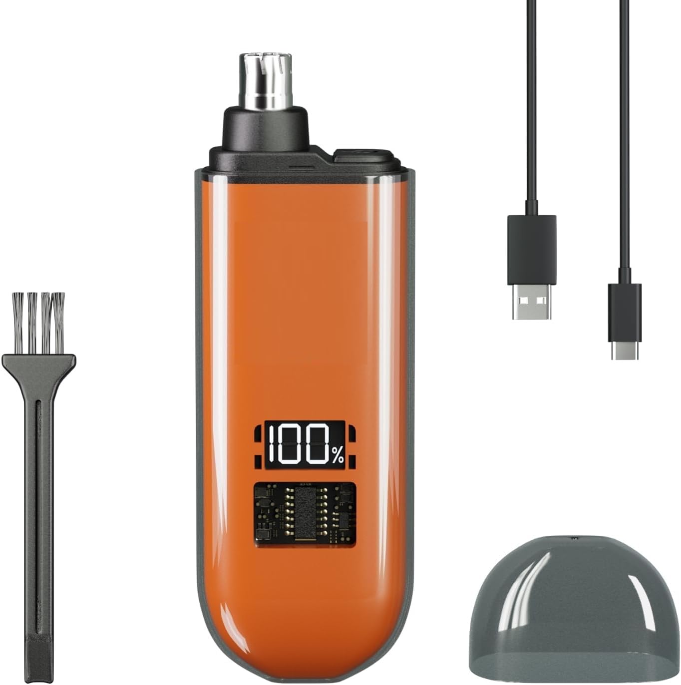 SUPERSTUD Nose & Ear Hair Trimmer for Men & Women, Multipurpose Unisex 3 in 1 Hair Remover, Digital Display, Portable and Lightweight, Easy to Clean with Double-Edged Blade (Orange) SUPERSTUD Nose & Ear Hair Trimmer for Men & Women, Multipurpose Unisex 3 in 1 Hair Remover, Digital Display, Portable and Lightweight, Easy to Clean with Double-Edged Blade (Orange)