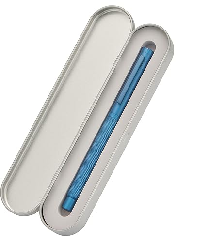 Miniatura 5 de Pluma fuente estilográfica, negro, azul, plateado, punta fina, punta extra fina, punta doblada