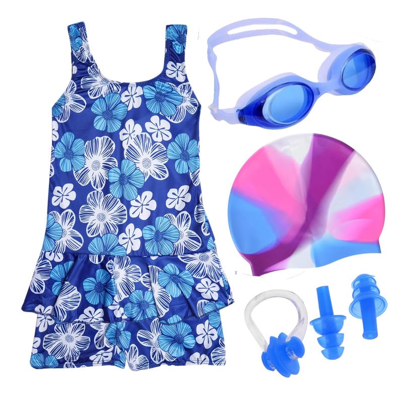 GOLDEN GIRL Girl Swimming Kit(103)-Mutlicolor Swimming Set, 6-7 Years (Multicolour)