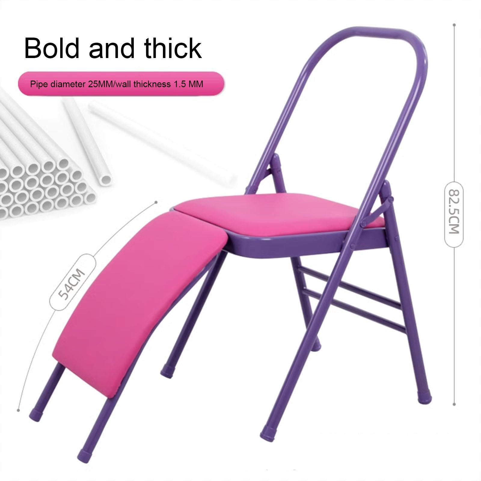 Krzesło Do Jogi Składane Krzesło Bez Pleców - 480lb Metal Back Bender Lounge Inwersyjny Trener Do Stania Na Rękach - Rekwizyty Do Jogi Krzesło Do ćwiczeń Regenerujące,Purple