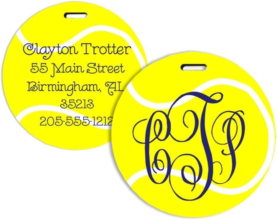 Personalized Tennis Bag Tag with Monogram, Name and Address for Tennis Bag, Personalized Gift Tennis player